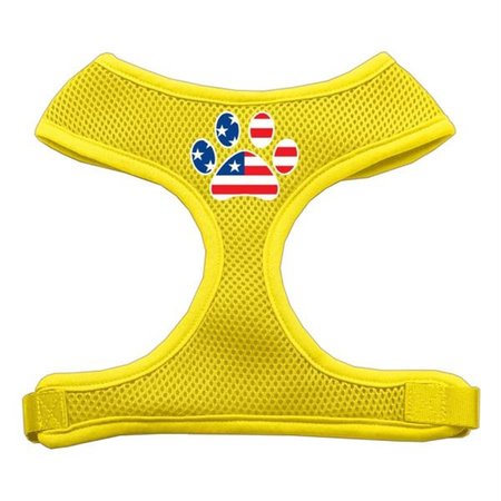 UNCONDITIONAL LOVE Paw Flag USA Screen Print Soft Mesh Harness Yellow Large UN760976